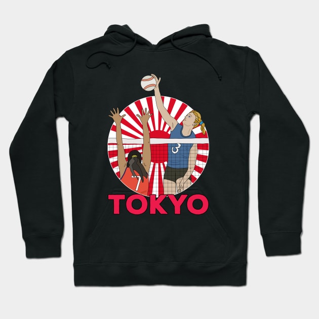 Volleyball Tokyo Hoodie by DiegoCarvalho